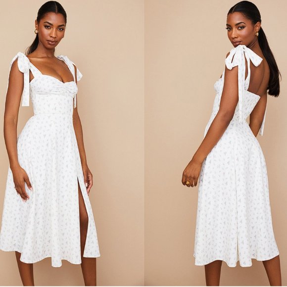 House of CB Alicia White Floral Midi Sundress - Picture 6 of 13